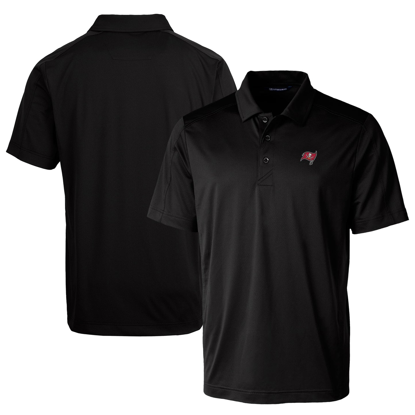 Men's Cutter & Buck Black Tampa Bay Buccaneers Prospect Textured Stretch Polo