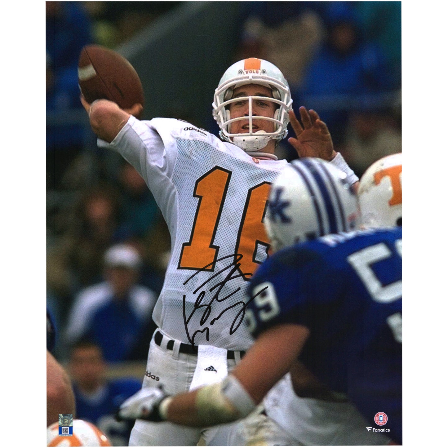 Peyton Manning Tennessee Volunteers Autographed 16" x 20" White Passing Photograph