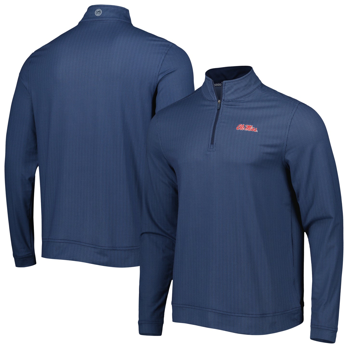 Men's Southern Tide Navy Ole Miss Rebels Cruiser Edgecrest Performance Quarter-Zip Top
