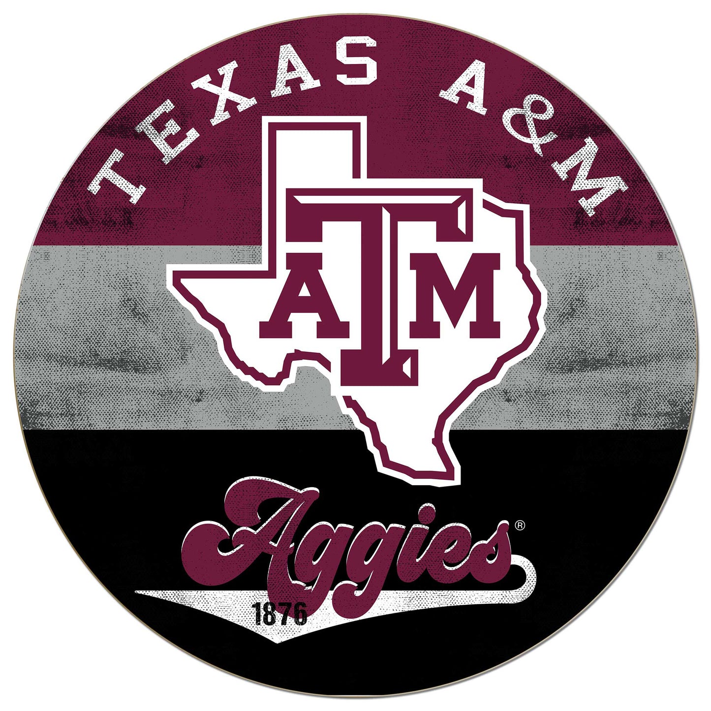 Texas A&M Aggies 20'' x 20'' Retro Logo Circle Sign