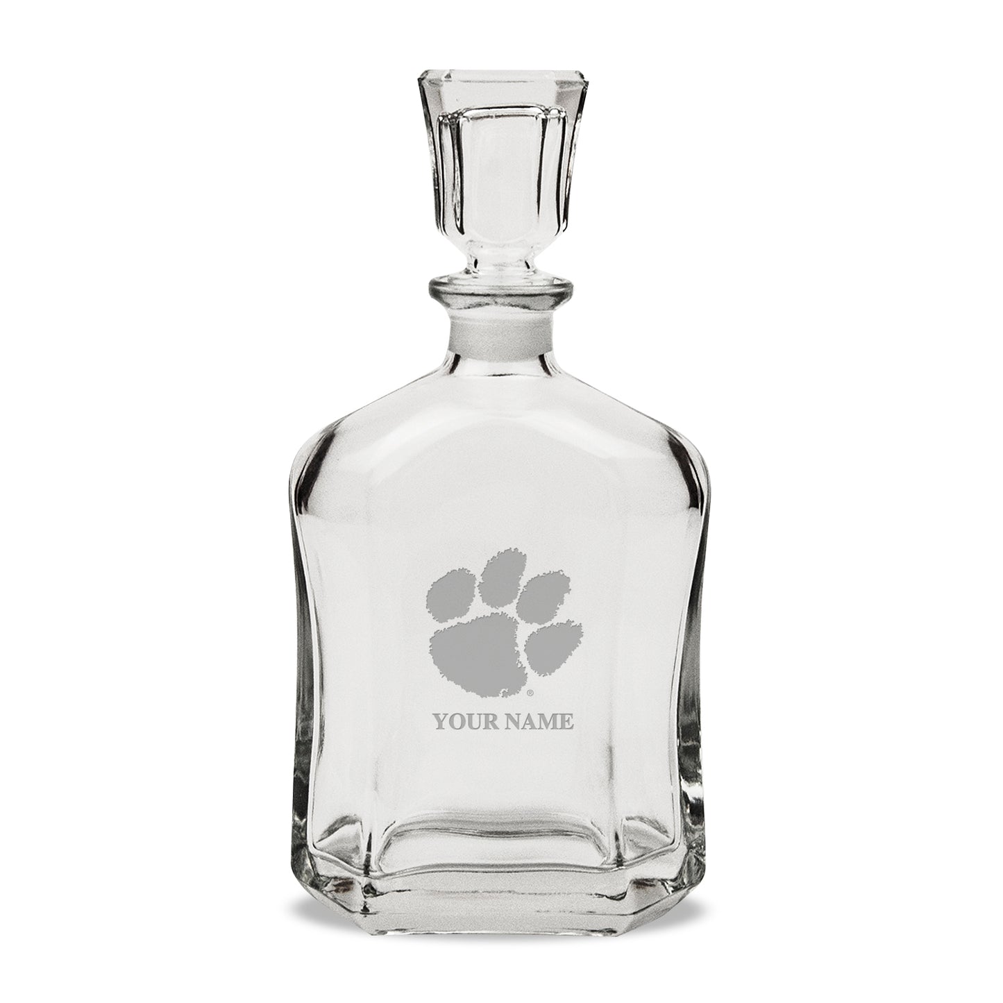 Clemson Tigers Personalized 23.75oz. Crystal Whiskey Decanter
