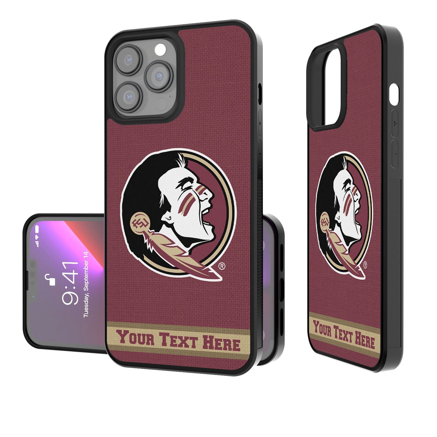 Florida State Seminoles Stripe iPhone Personalized Bump Case
