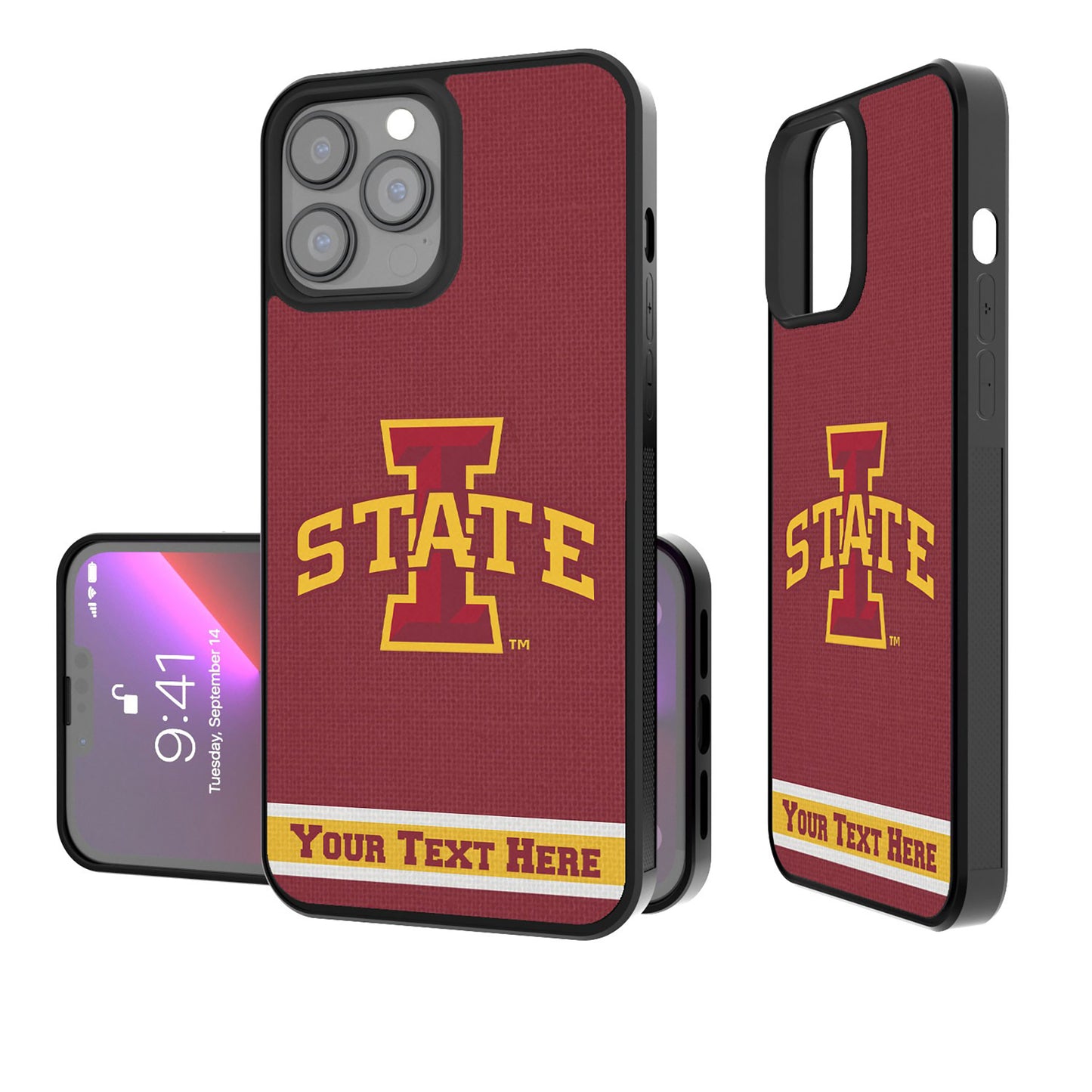 Iowa State Cyclones Stripe iPhone Personalized Bump Case
