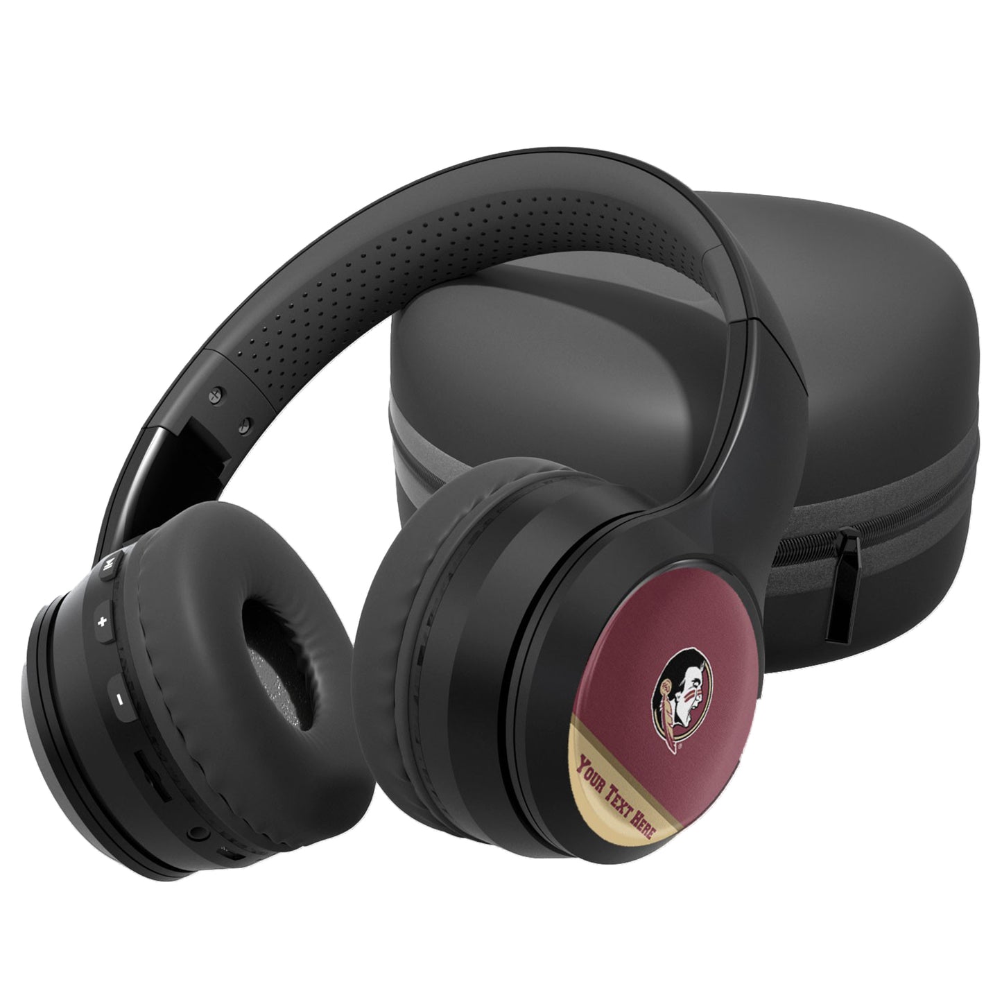 Florida State Seminoles Primary Logo Personalized Wireless Bluetooth Headphones & Case