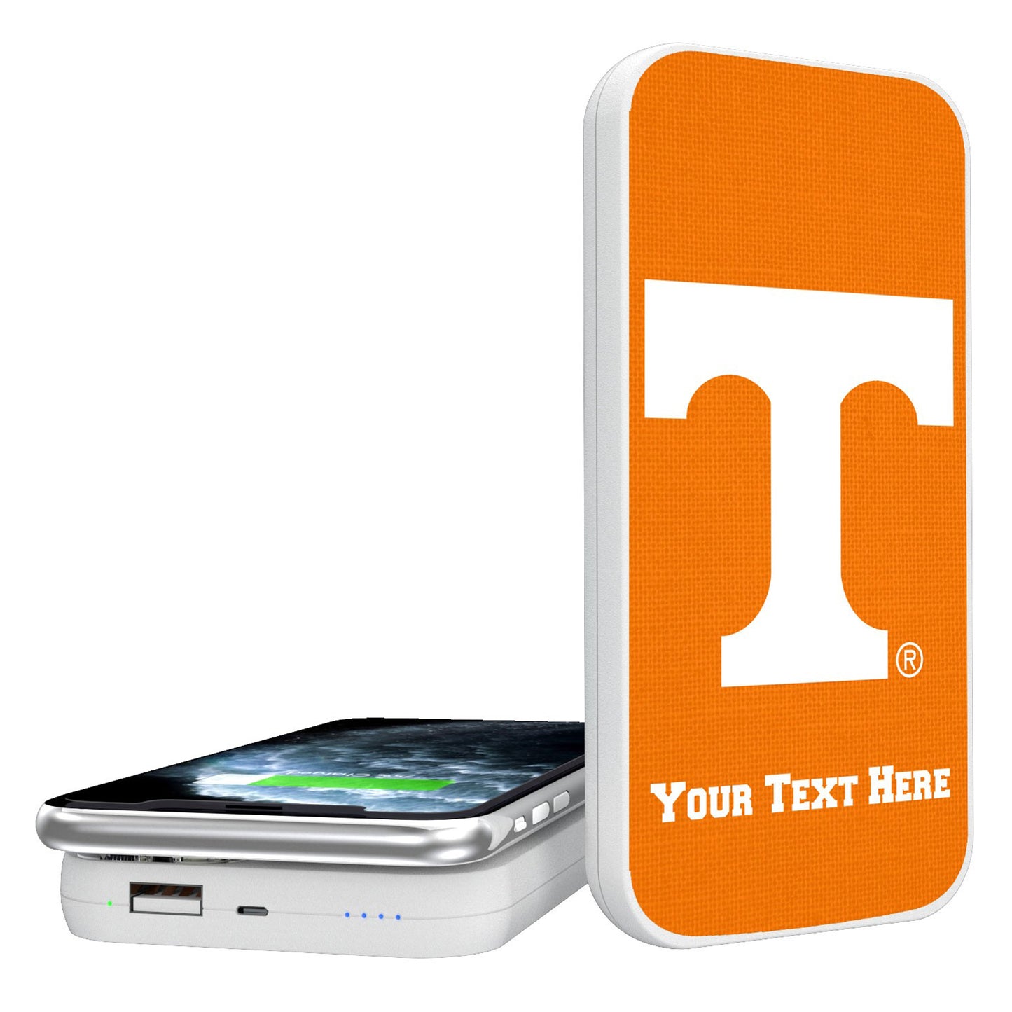 Tennessee Volunteers Personalized 5000 mAh Solid Design Wireless Powerbank
