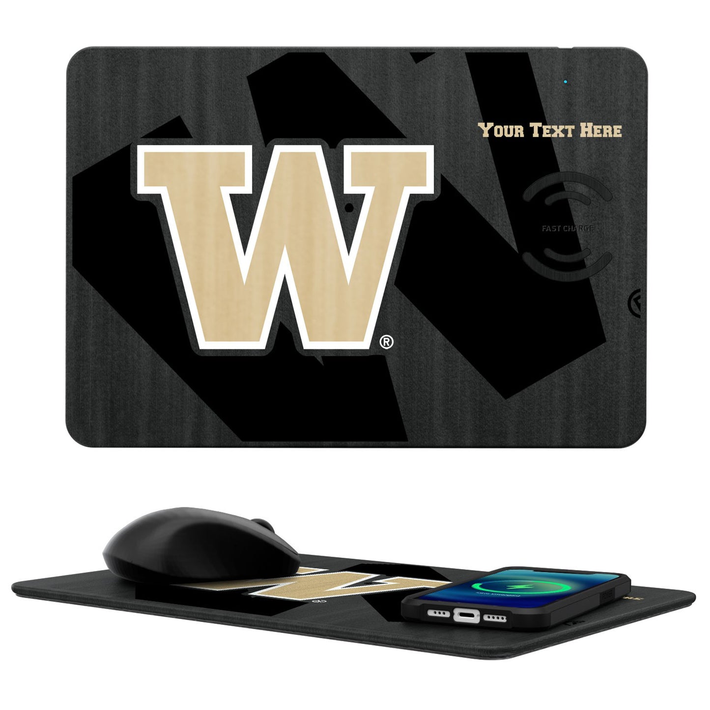 Washington Huskies Personalized Wireless Charger & Mouse Pad