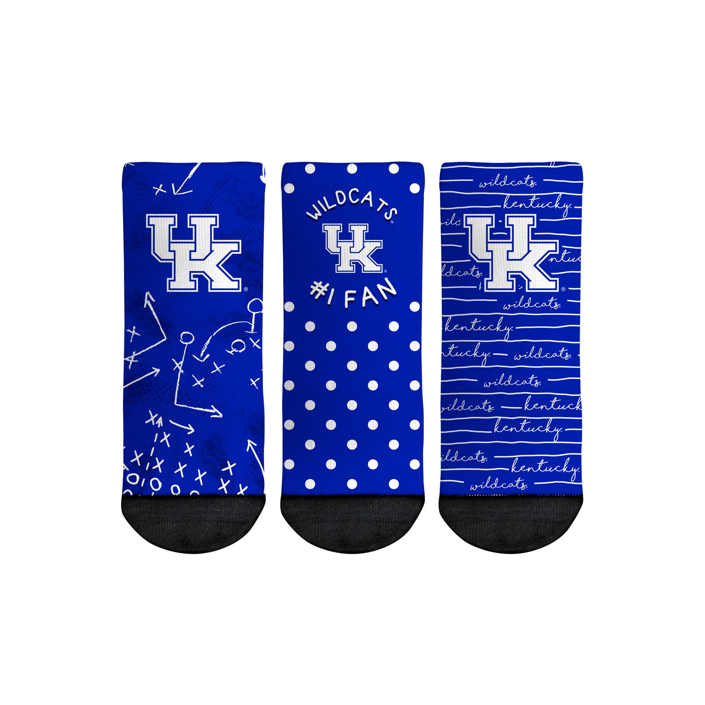 Toddler Rock Em Socks Kentucky Wildcats #1 Fan 3-Pack Crew Socks Set