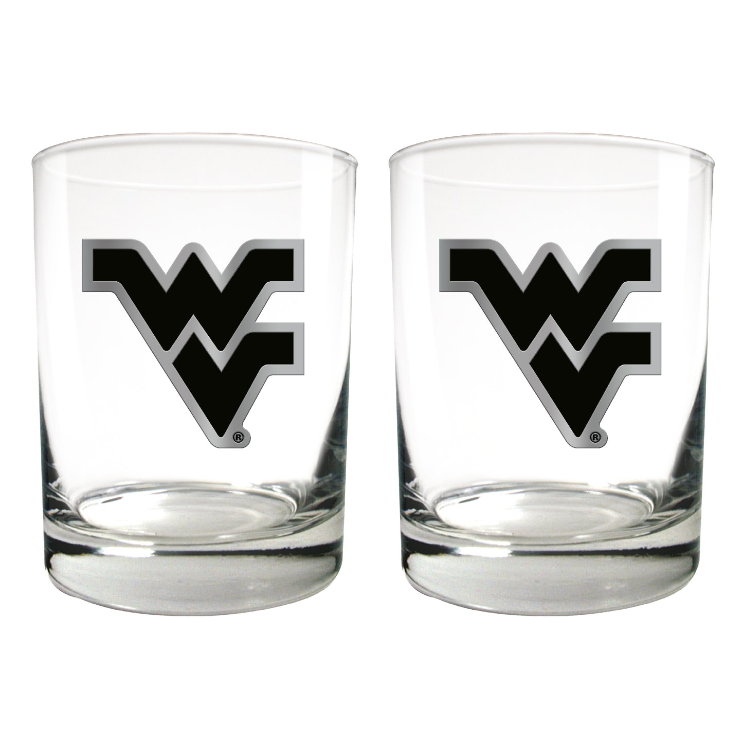West Virginia Mountaineers 15oz. Legacy Rocks Glass Set