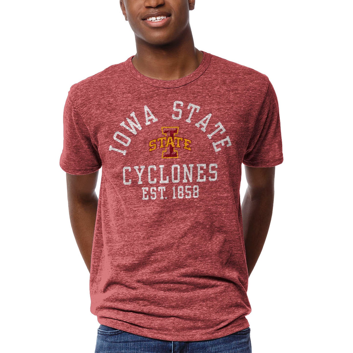 Men's League Collegiate Wear Heathered Cardinal Iowa State Cyclones Victory Falls T-Shirt