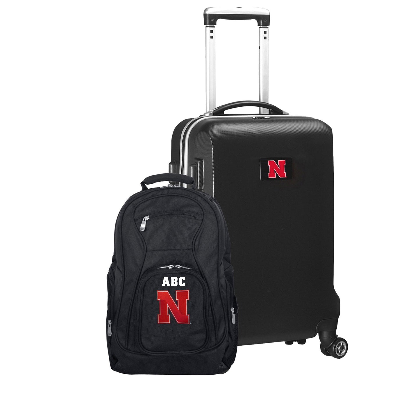 MOJO Black Nebraska Huskers Personalized Deluxe 2-Piece Backpack & Carry-On Set