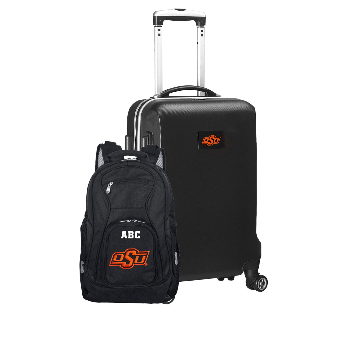 MOJO Black Oklahoma State Cowboys Personalized Deluxe 2-Piece Backpack & Carry-On Set