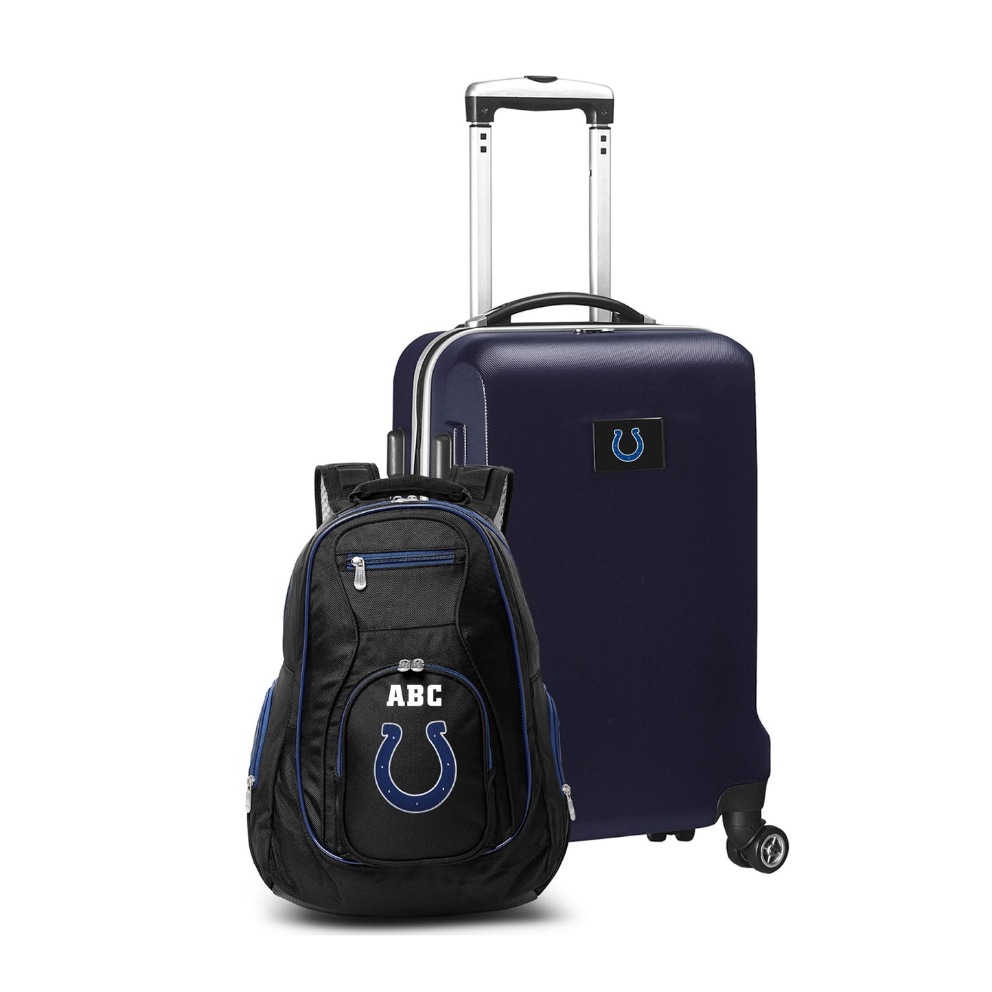 MOJO Navy Indianapolis Colts Personalized Deluxe 2-Piece Backpack & Carry-On Set