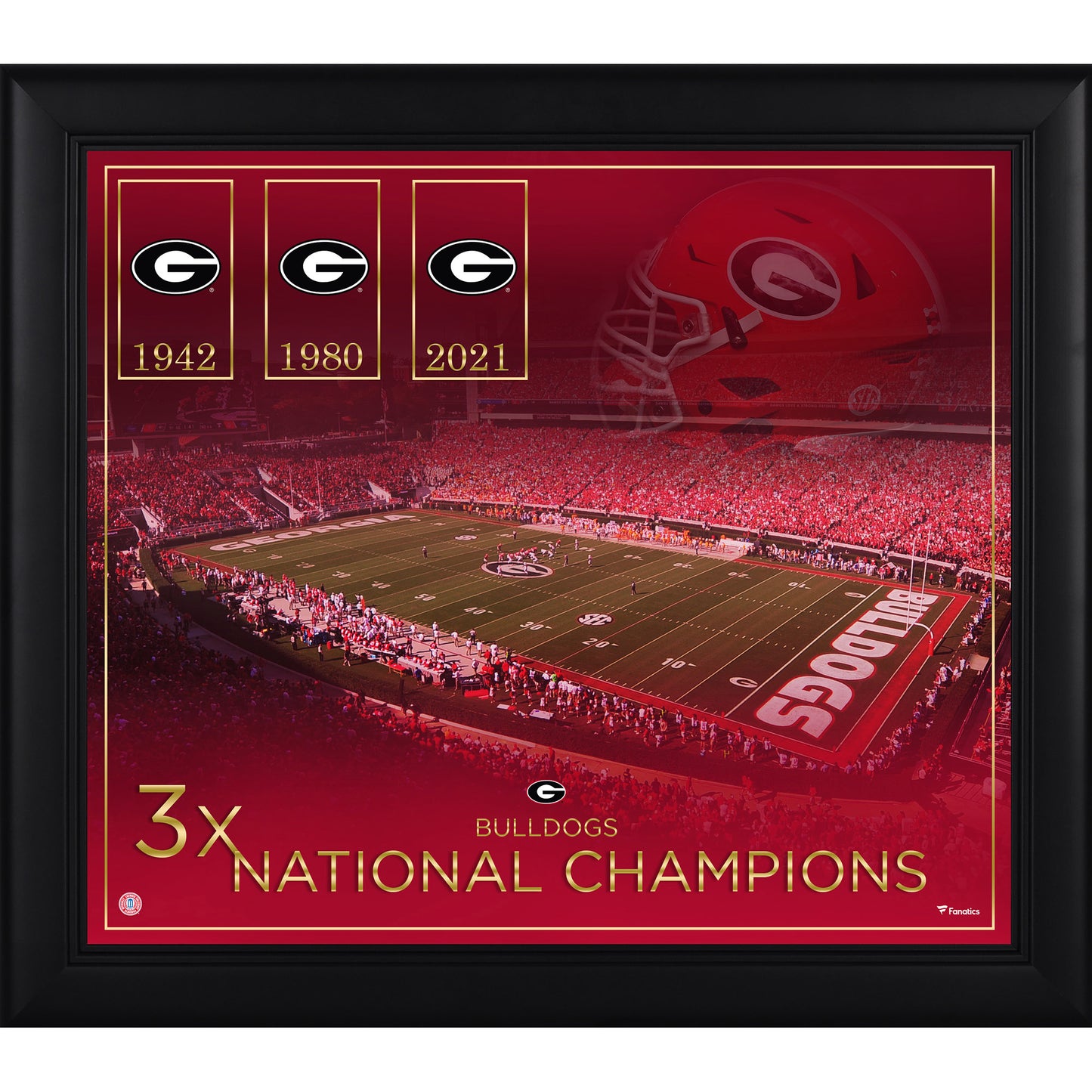 Georgia Bulldogs Framed 15" x 17" Football Championship Count Collage