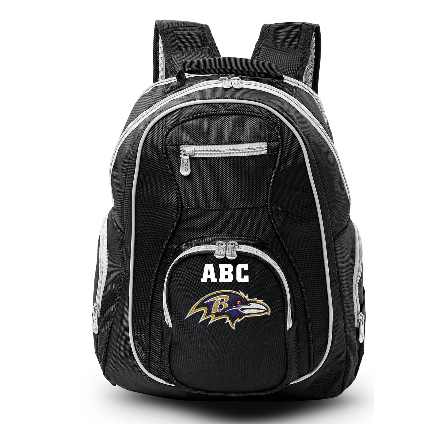MOJO Black Baltimore Ravens Personalized Premium Color Trim Backpack