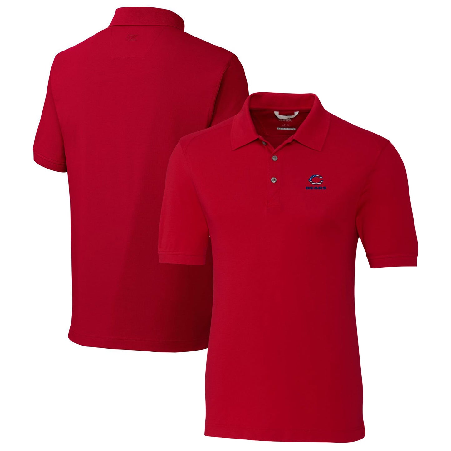 Men's Cutter & Buck Cardinal Chicago Bears Big & Tall Advantage Tri-Blend Pique Polo