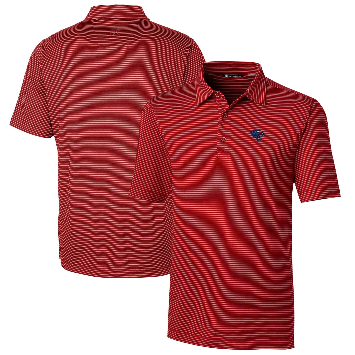 Men's Cutter & Buck Cardinal Jacksonville Jaguars Big & Tall Forge Pencil Stripe Stretch Polo
