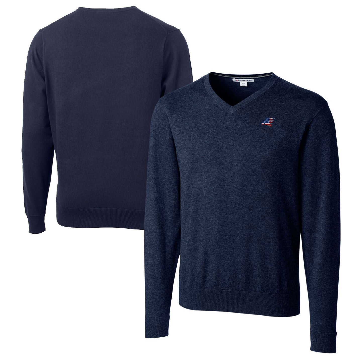 Men's Cutter & Buck Navy Carolina Panthers Big & Tall Lakemont V-Neck Sweater