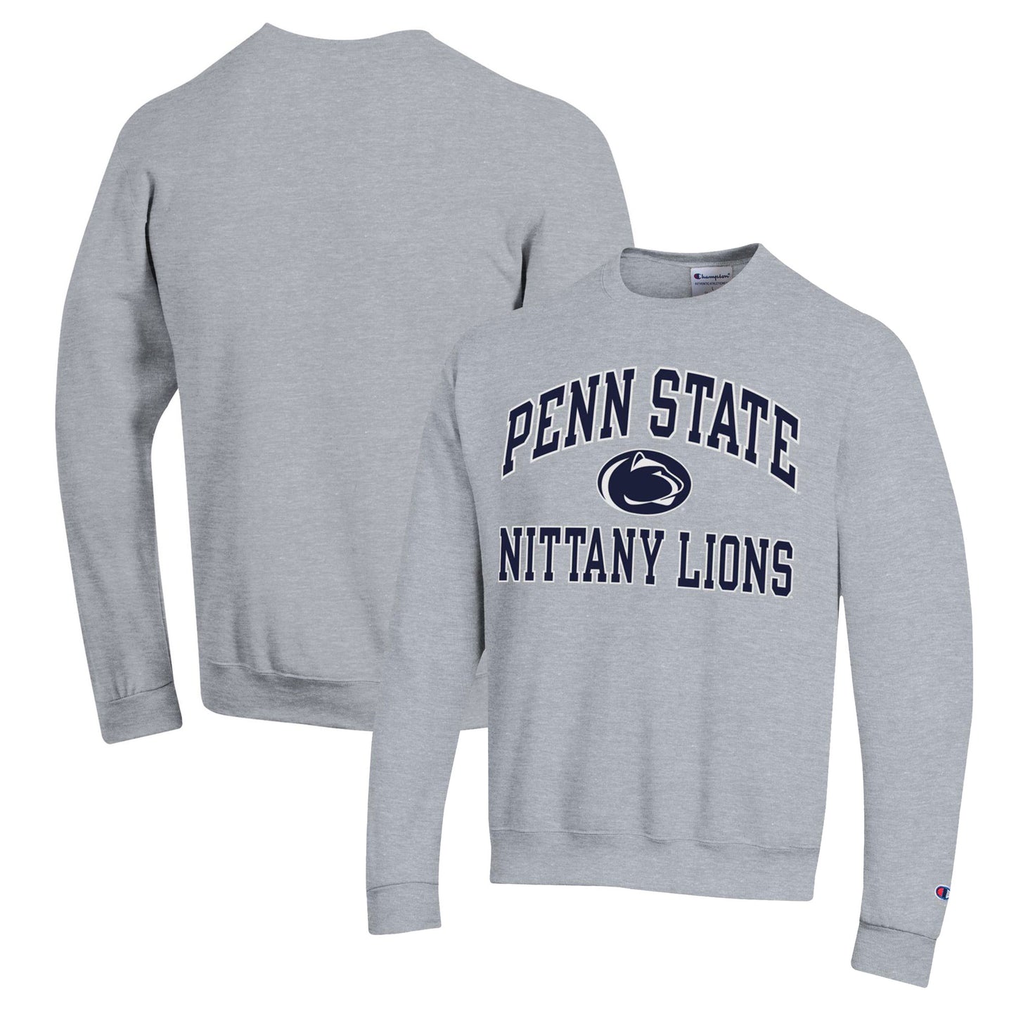 Men's Champion Heather Gray Penn State Nittany Lions High Motor Pullover Sweatshirt