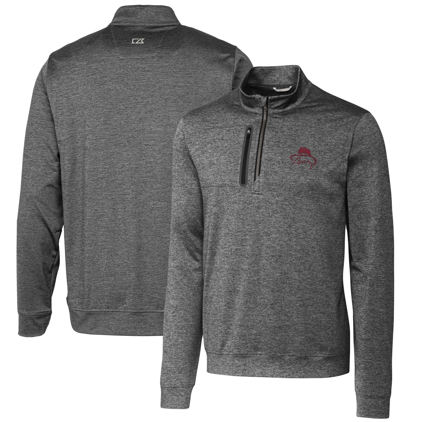 Men's Cutter & Buck Bobby Bowden Gray Florida State Seminoles Big & Tall Stealth Heathered Quarter-Zip Pullover Top