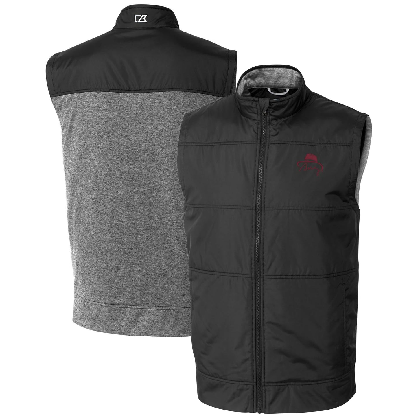 Men's Cutter & Buck Bobby Bowden Black Florida State Seminoles Big & Tall Stealth Hybrid Windbreaker Full-Zip Vest