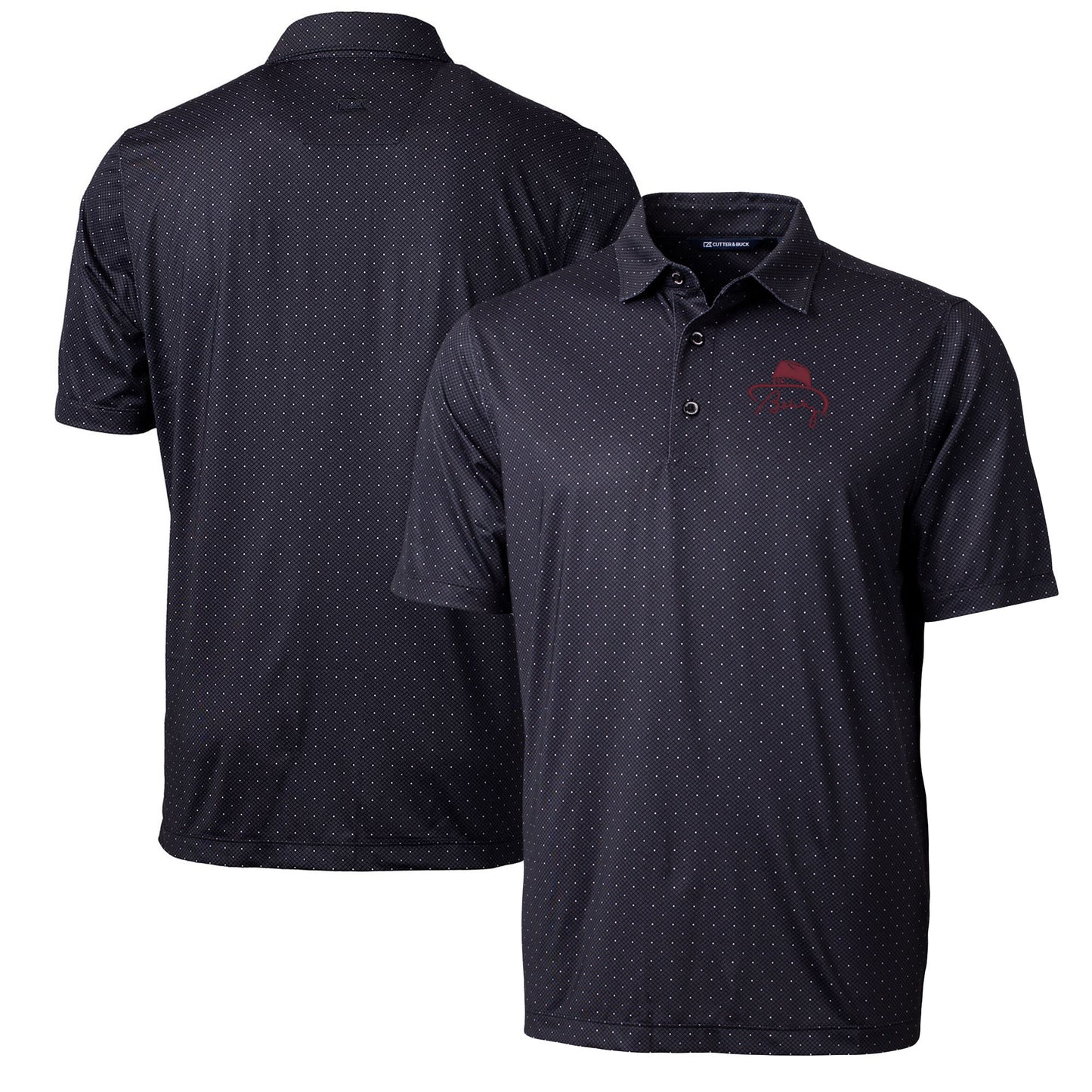 Men's Cutter & Buck Bobby Bowden Black Florida State Seminoles Pike Double Dot Print Stretch Polo