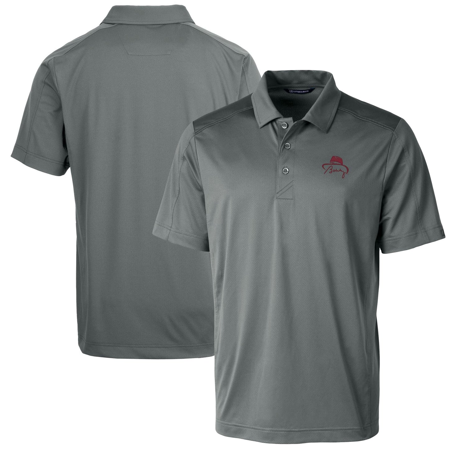 Men's Cutter & Buck Bobby Bowden Gray Florida State Seminoles Prospect Textured Stretch DryTec Polo