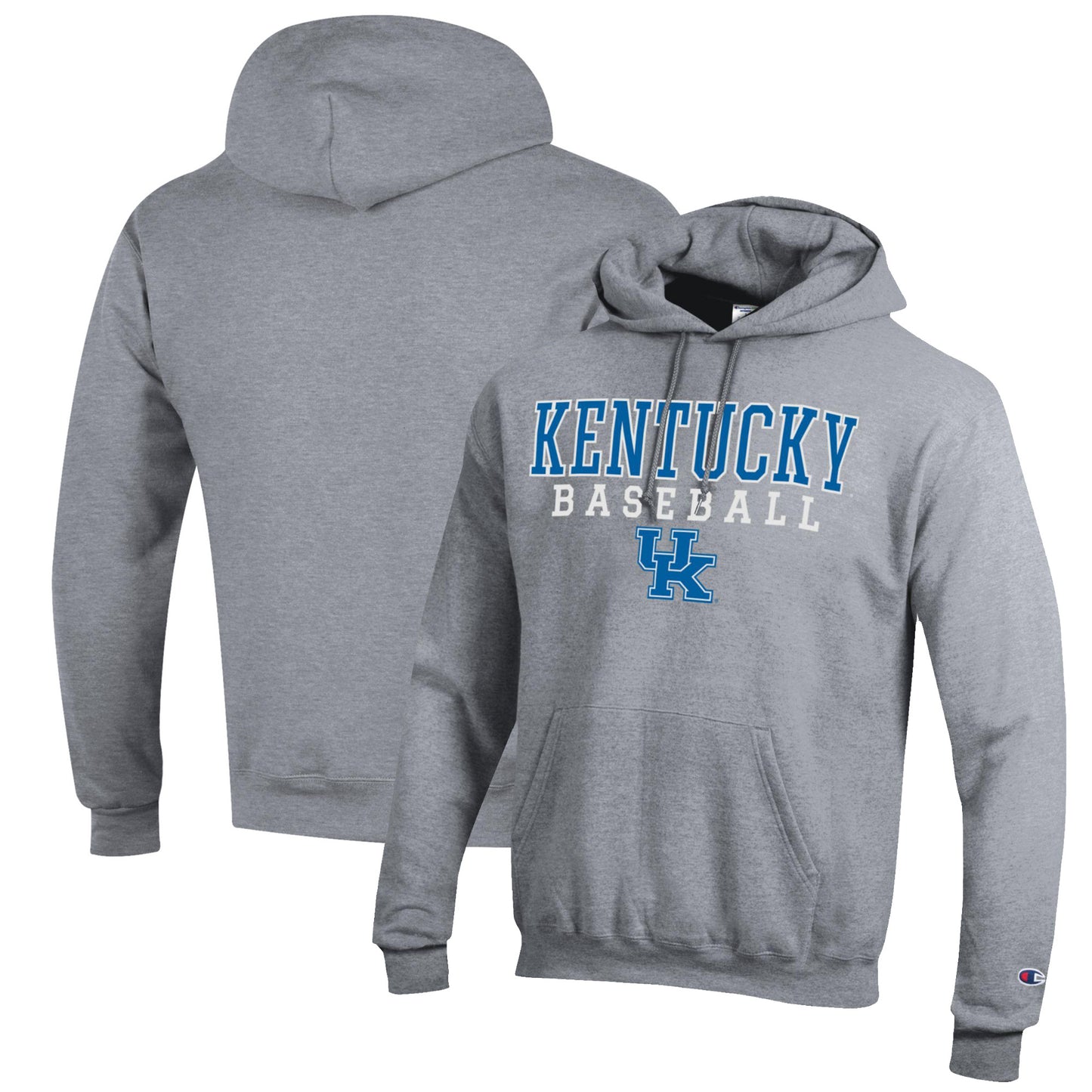 Men's Champion Gray Kentucky Wildcats Baseball Stack Pullover Hoodie
