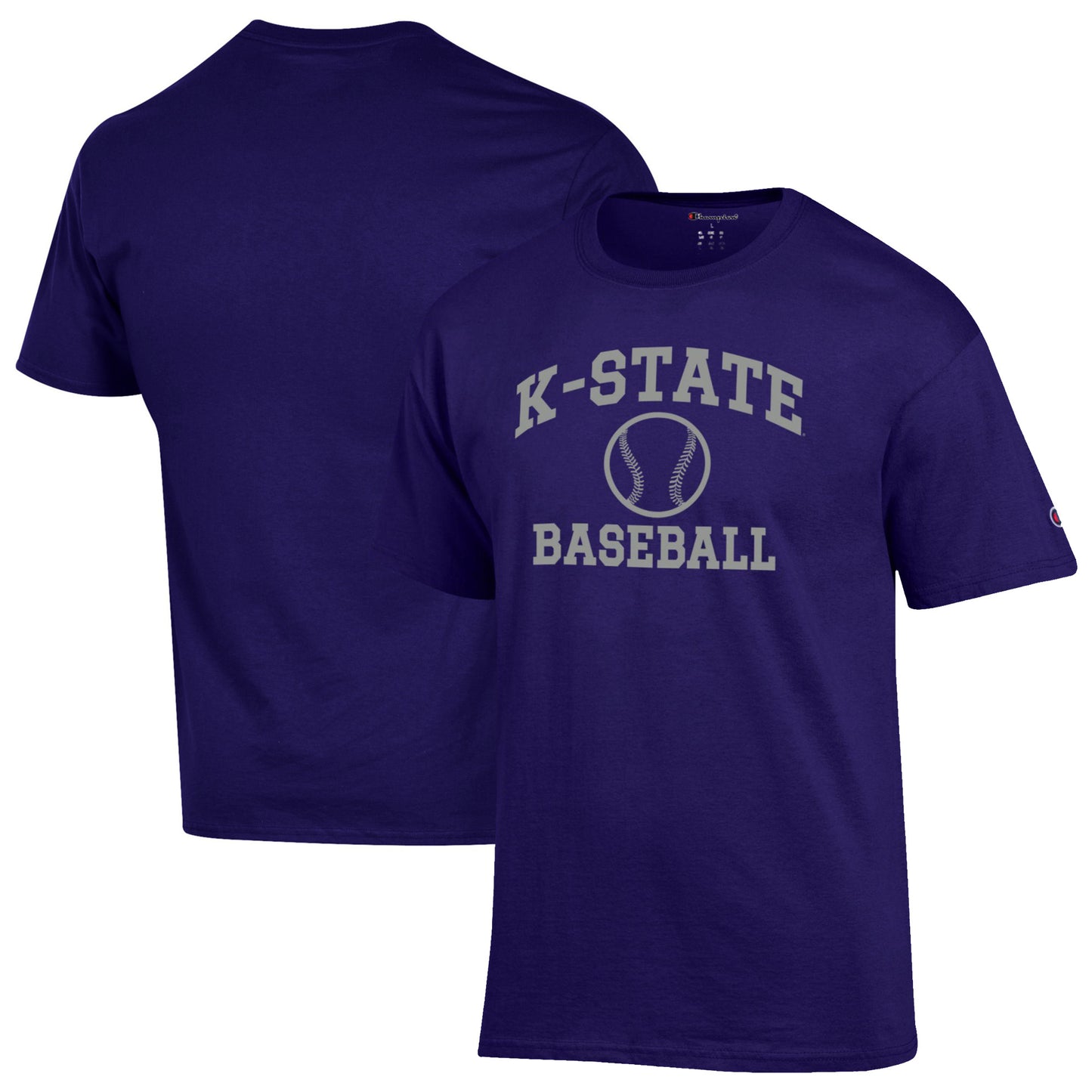 Men's Champion Purple Kansas State Wildcats Baseball Icon T-Shirt