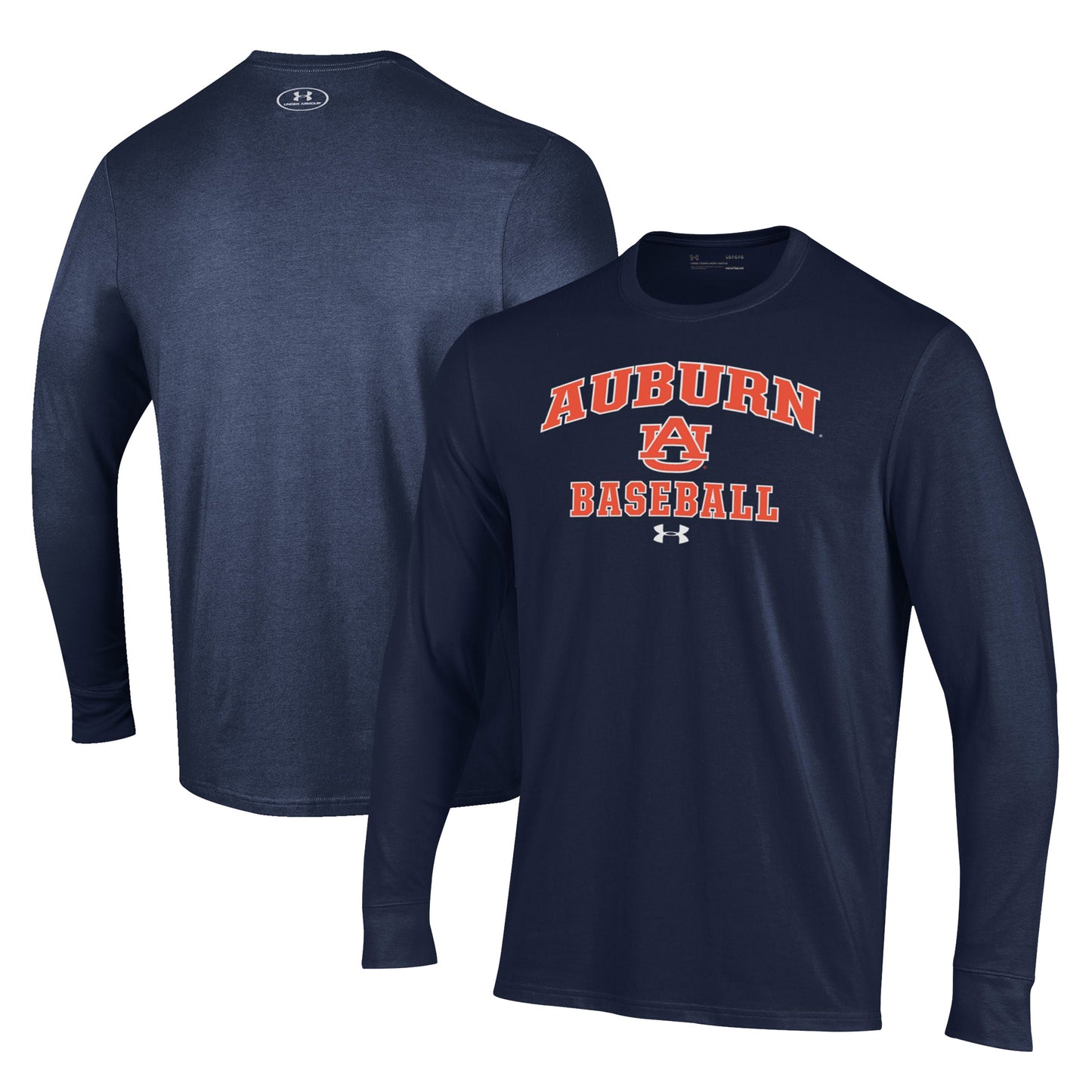 Men's Under Armour Navy Auburn Tigers Baseball Performance Long Sleeve T-Shirt