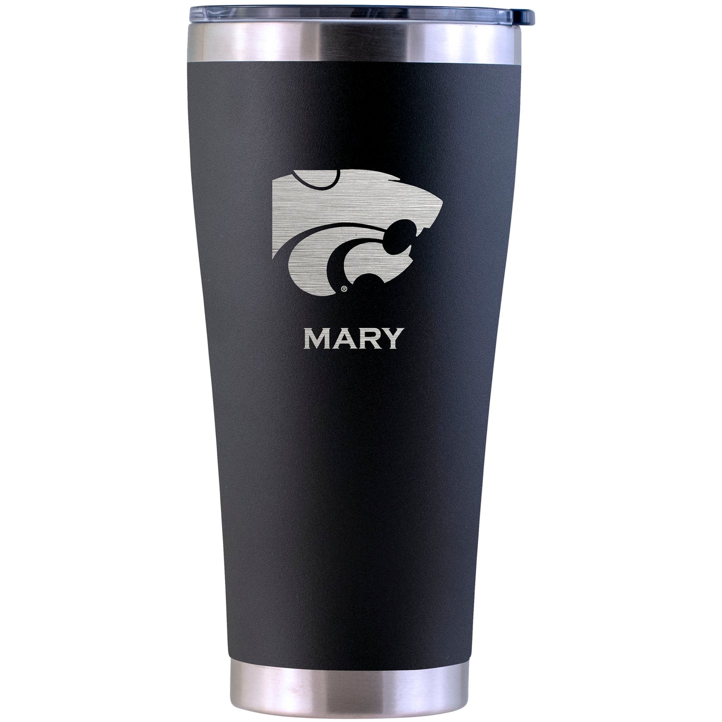 Kansas State Wildcats Personalized 30oz. Laser Etched Black Tumbler