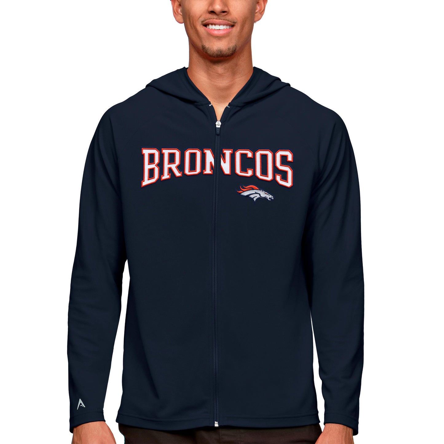 Men's Antigua Navy Denver Broncos Legacy Full-Zip Hoodie