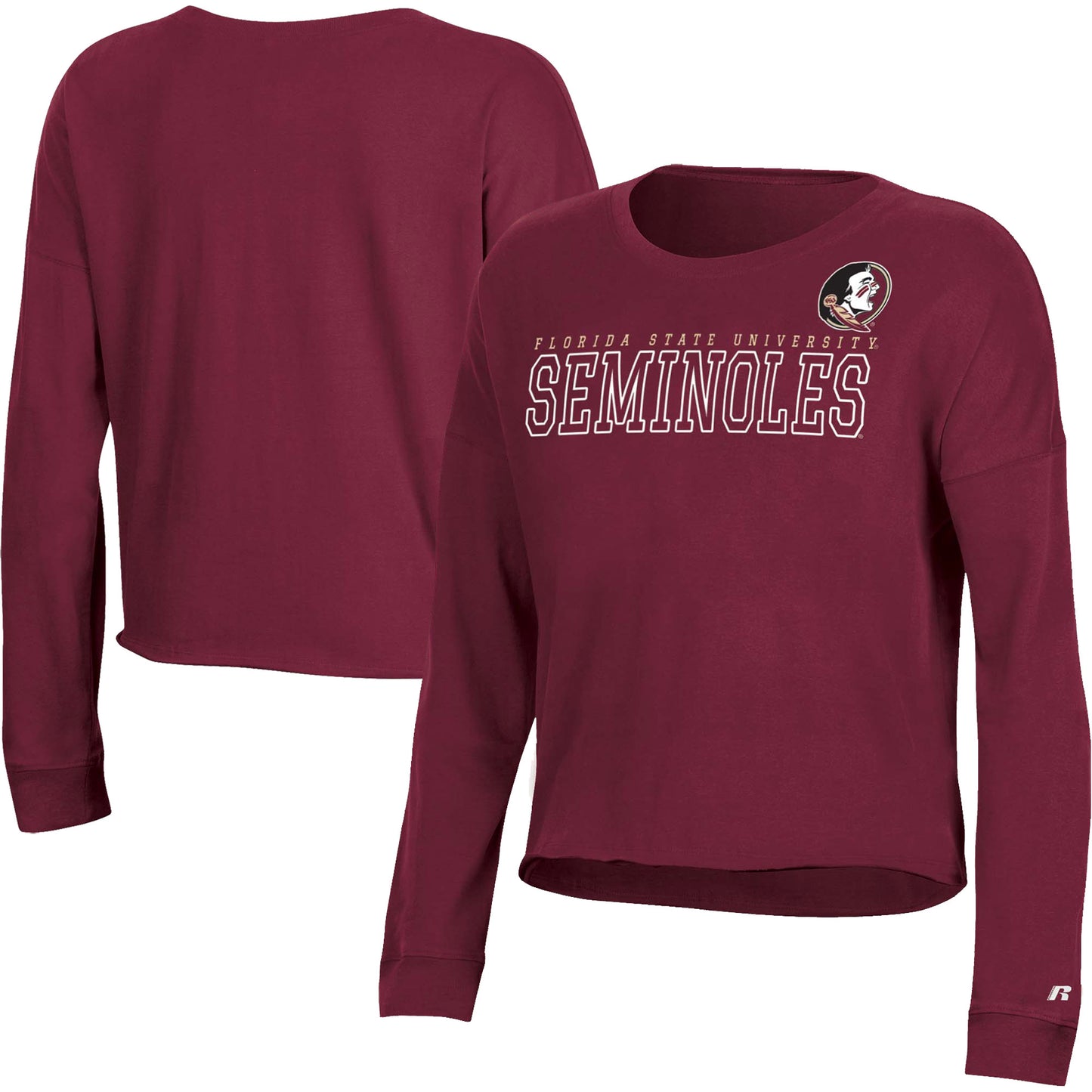 Women's Russell Garnet Florida State Seminoles Fashion Cropped Long Sleeve T-Shirt