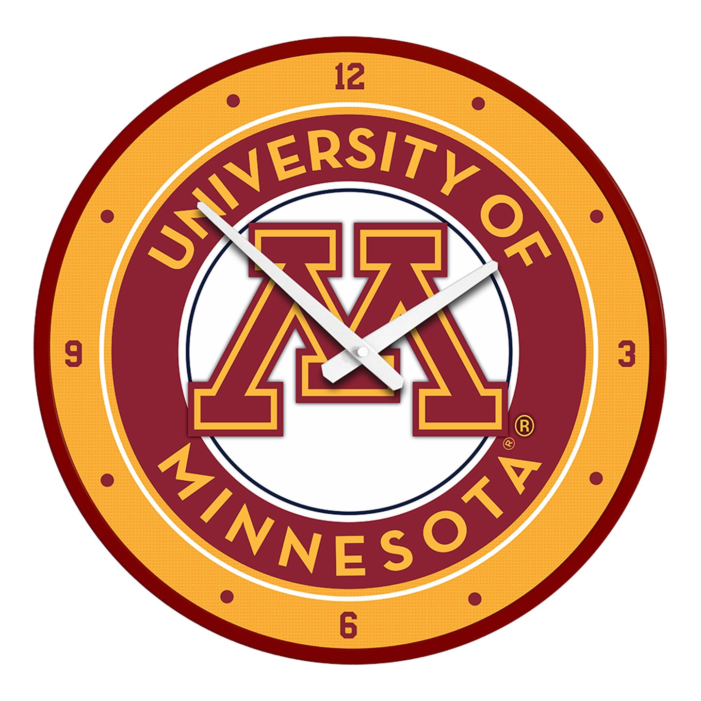 Gold Minnesota Golden Gophers Modern Disc Wall Clock