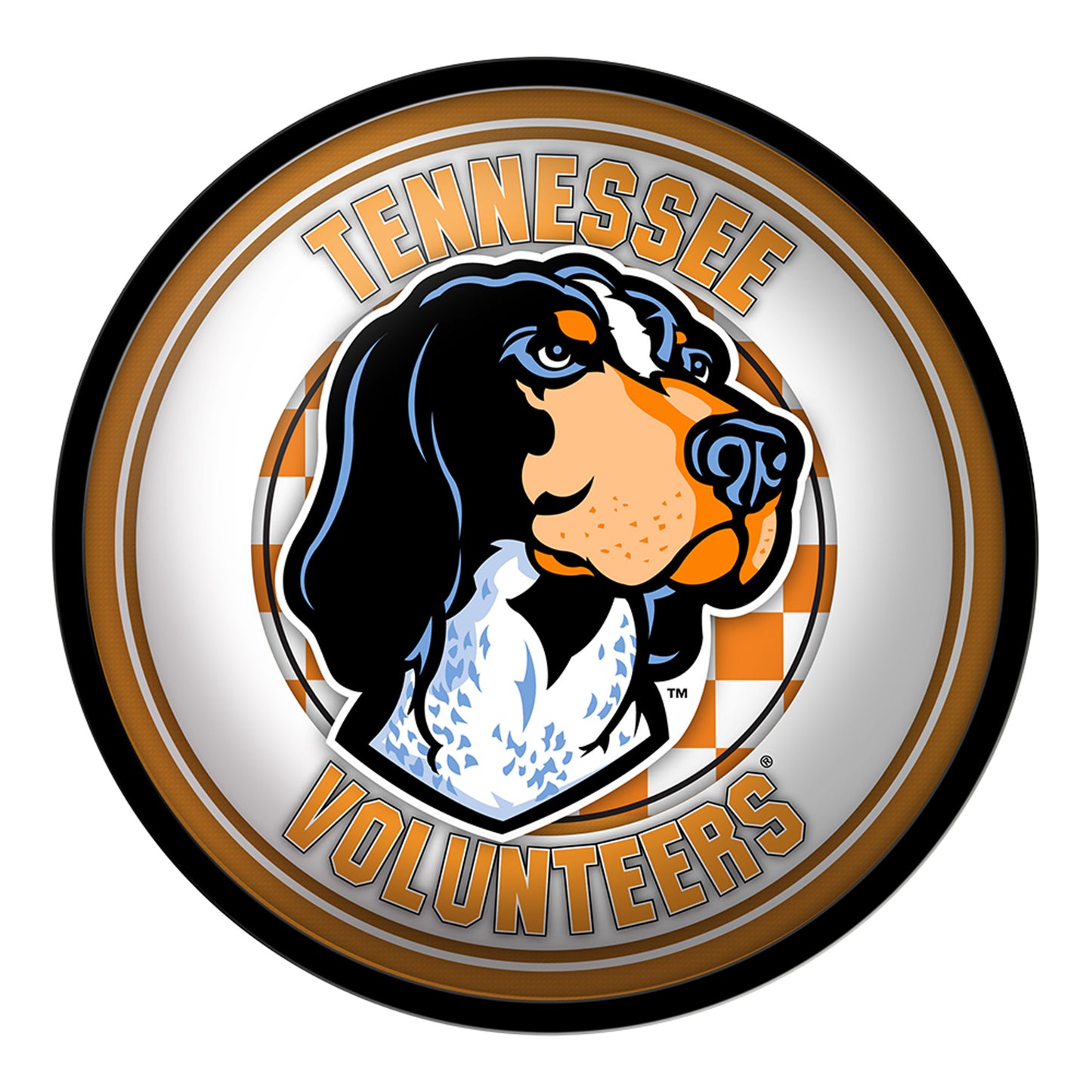 White Tennessee Volunteers Mascot Modern Disc Wall Sign