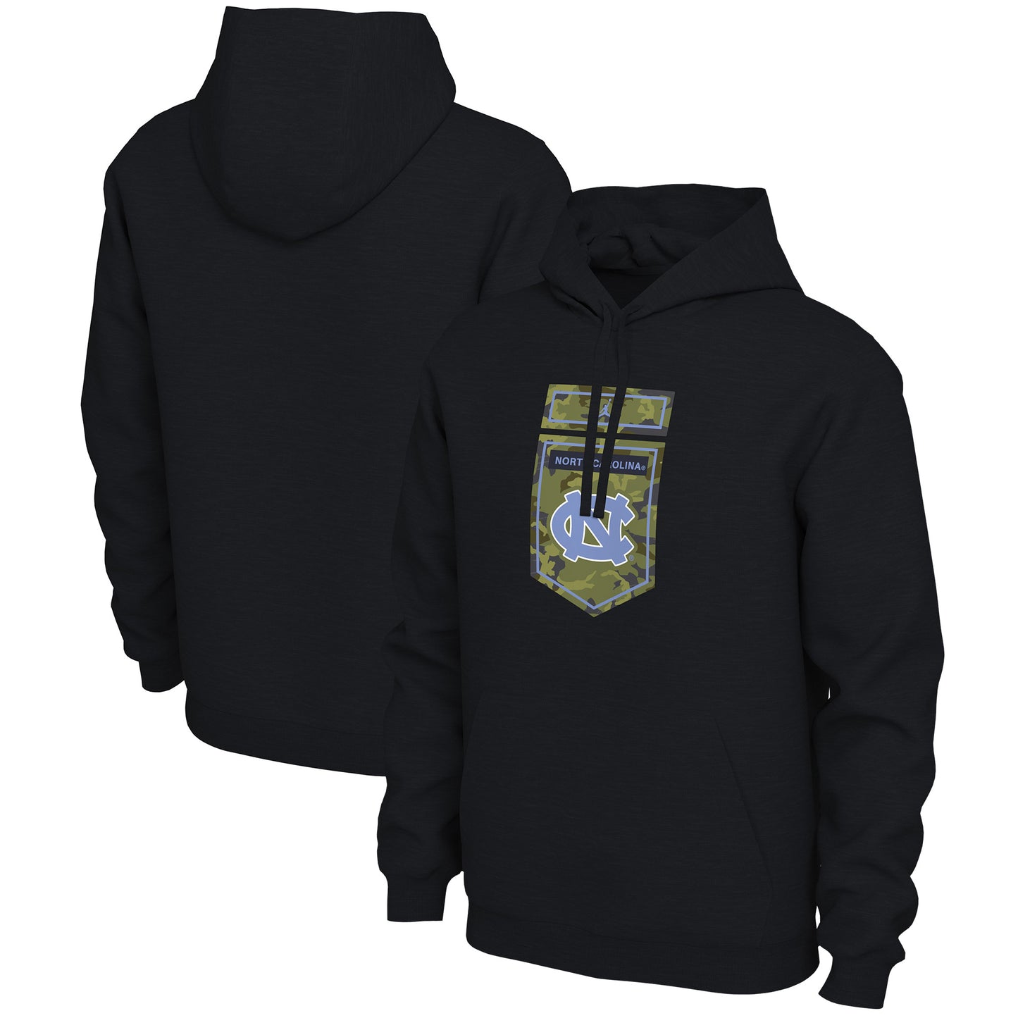 Men's Jordan Brand Black North Carolina Tar Heels Veterans Camo Pullover Hoodie