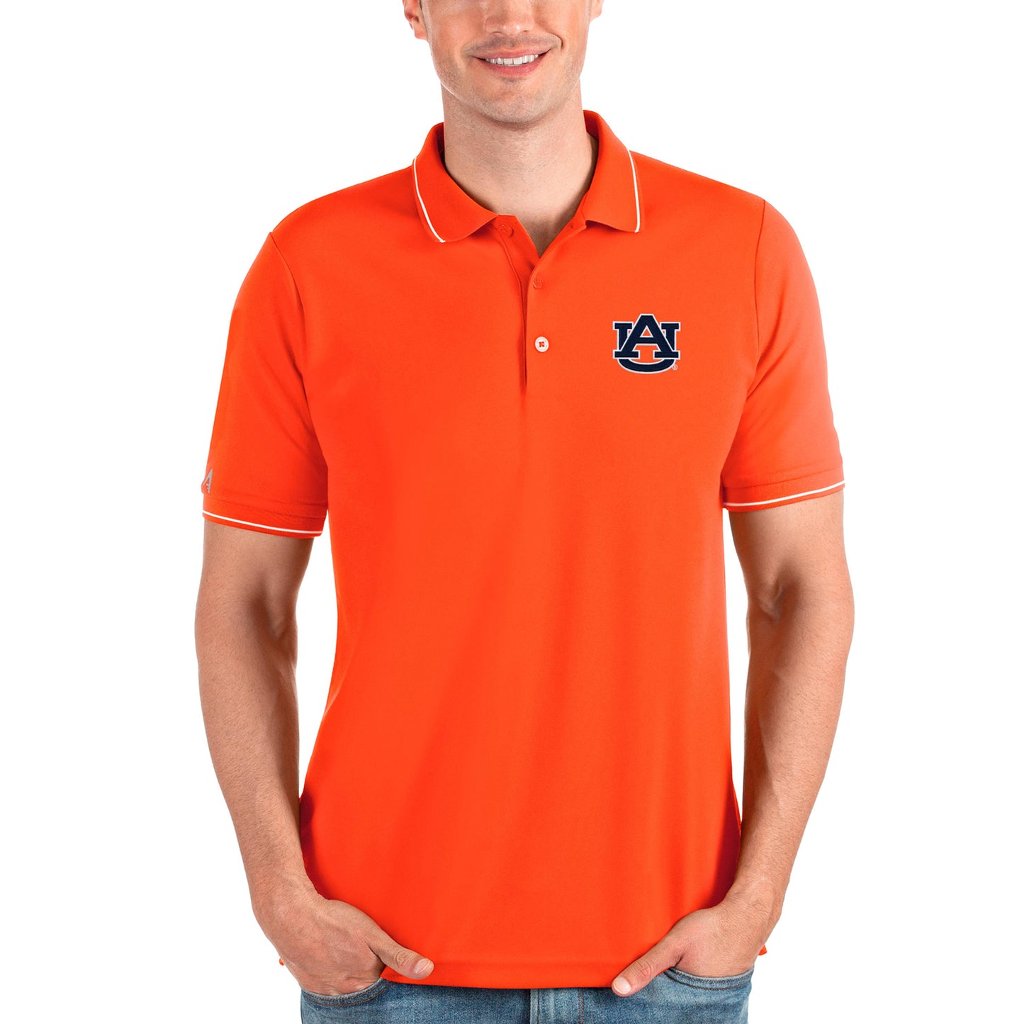 Men's Antigua Orange Auburn Tigers Affluent Polo