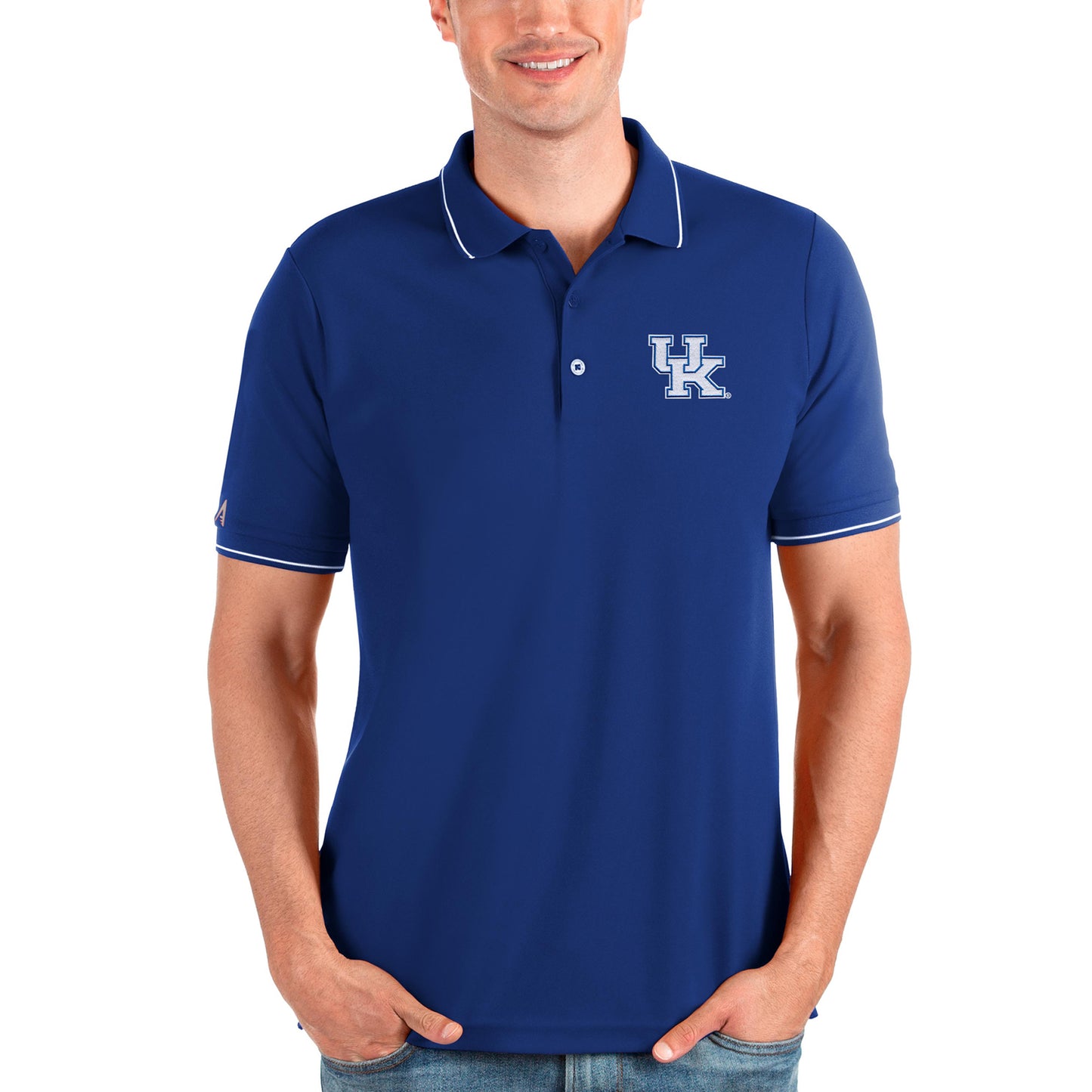 Men's Antigua Royal Kentucky Wildcats Affluent Polo