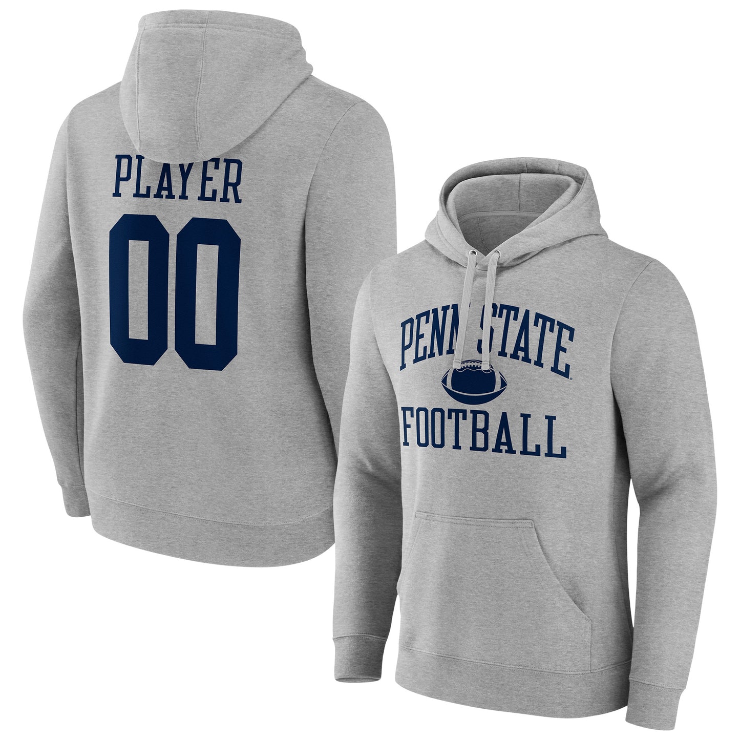Men's Gray Penn State Nittany Lions Football Pick-A-Player NIL Gameday Tradition Pullover Hoodie