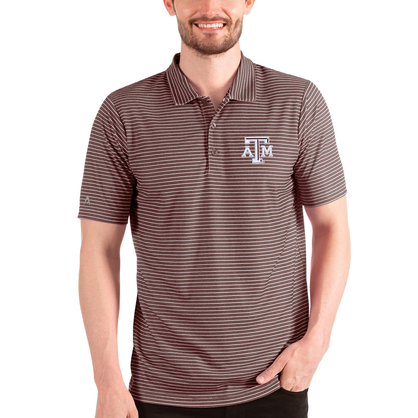 Men's Antigua Maroon/White Texas A&M Aggies Esteem Polo