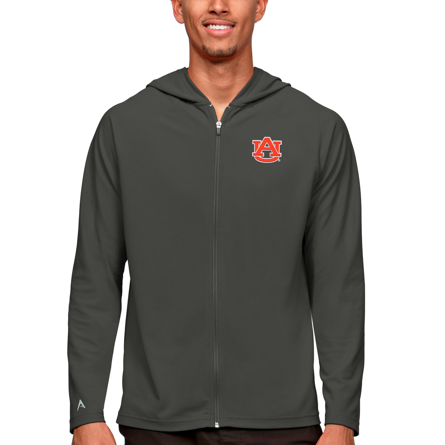 Men's Antigua Charcoal Auburn Tigers Legacy Full-Zip Hoodie