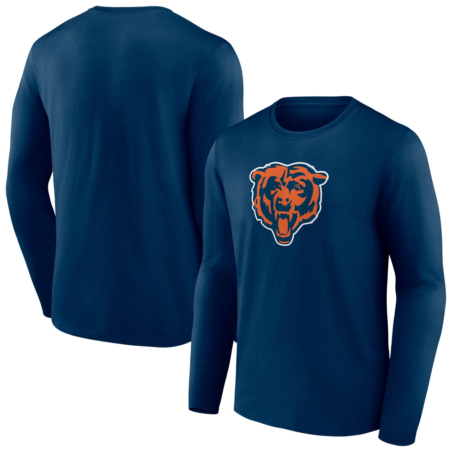 Men's Navy Chicago Bears Primary Team Logo Long Sleeve T-Shirt