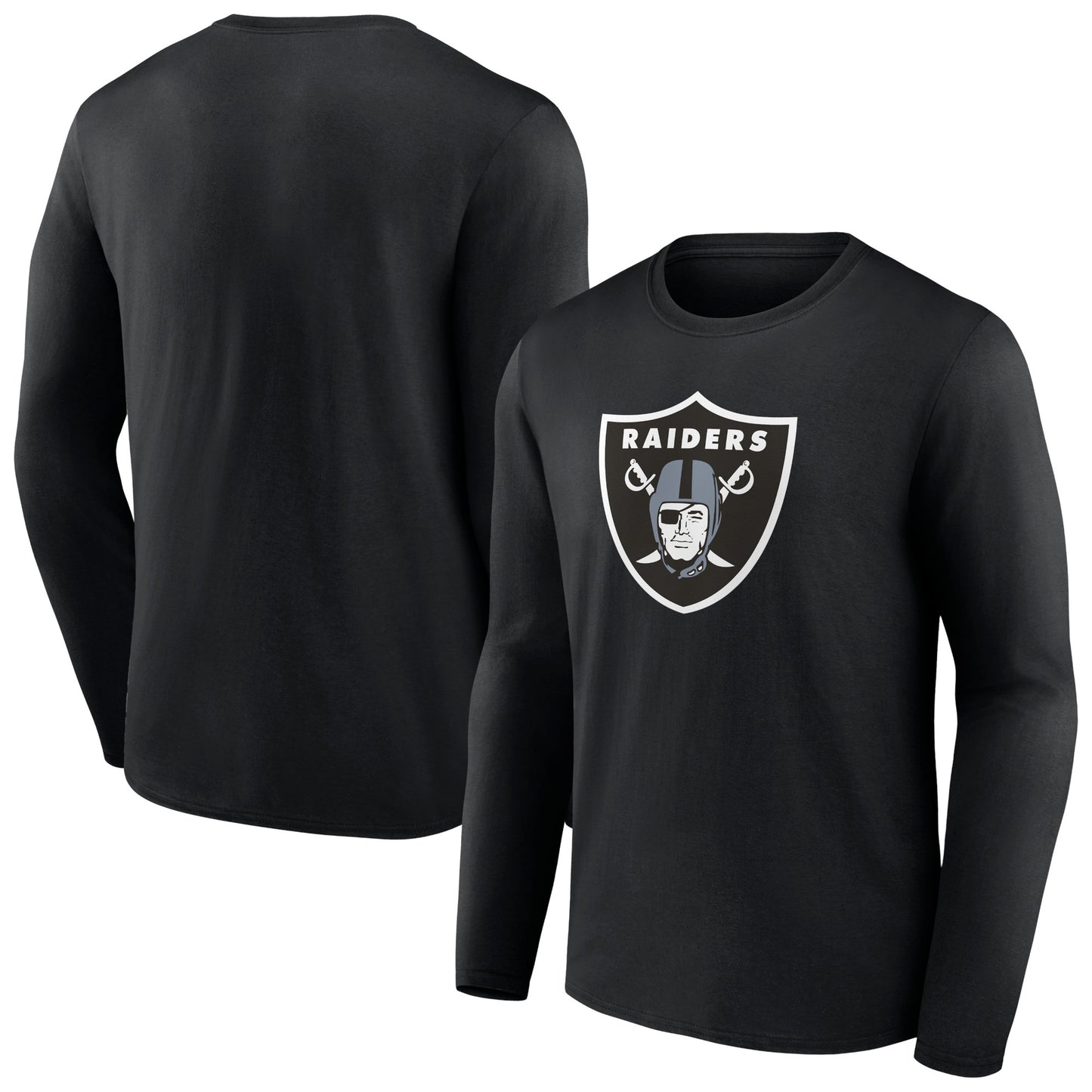 Men's Black Las Vegas Raiders Primary Team Logo Long Sleeve T-Shirt