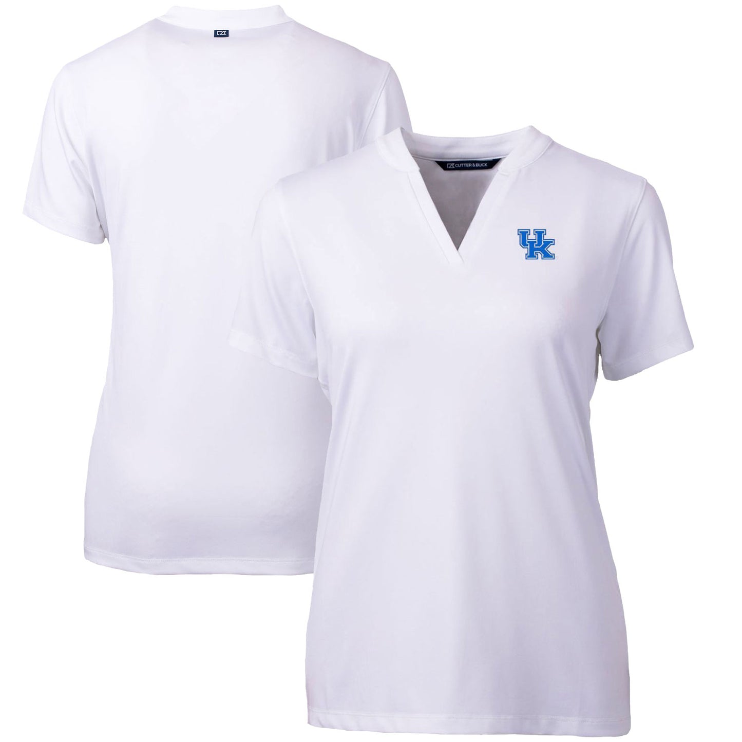 Women's Cutter & Buck White Kentucky Wildcats Forge Blade V-Neck Top