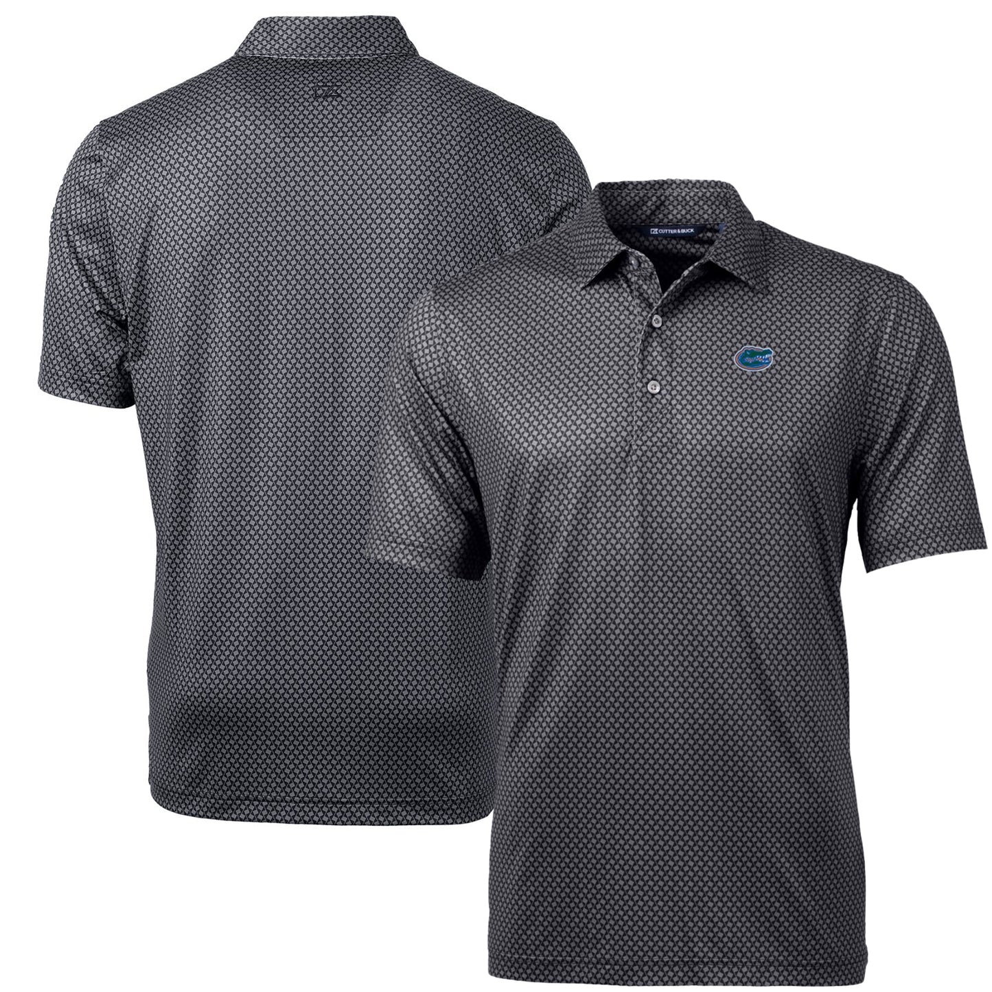 Men's Cutter & Buck Black Florida Gators Pike Banner Print Polo