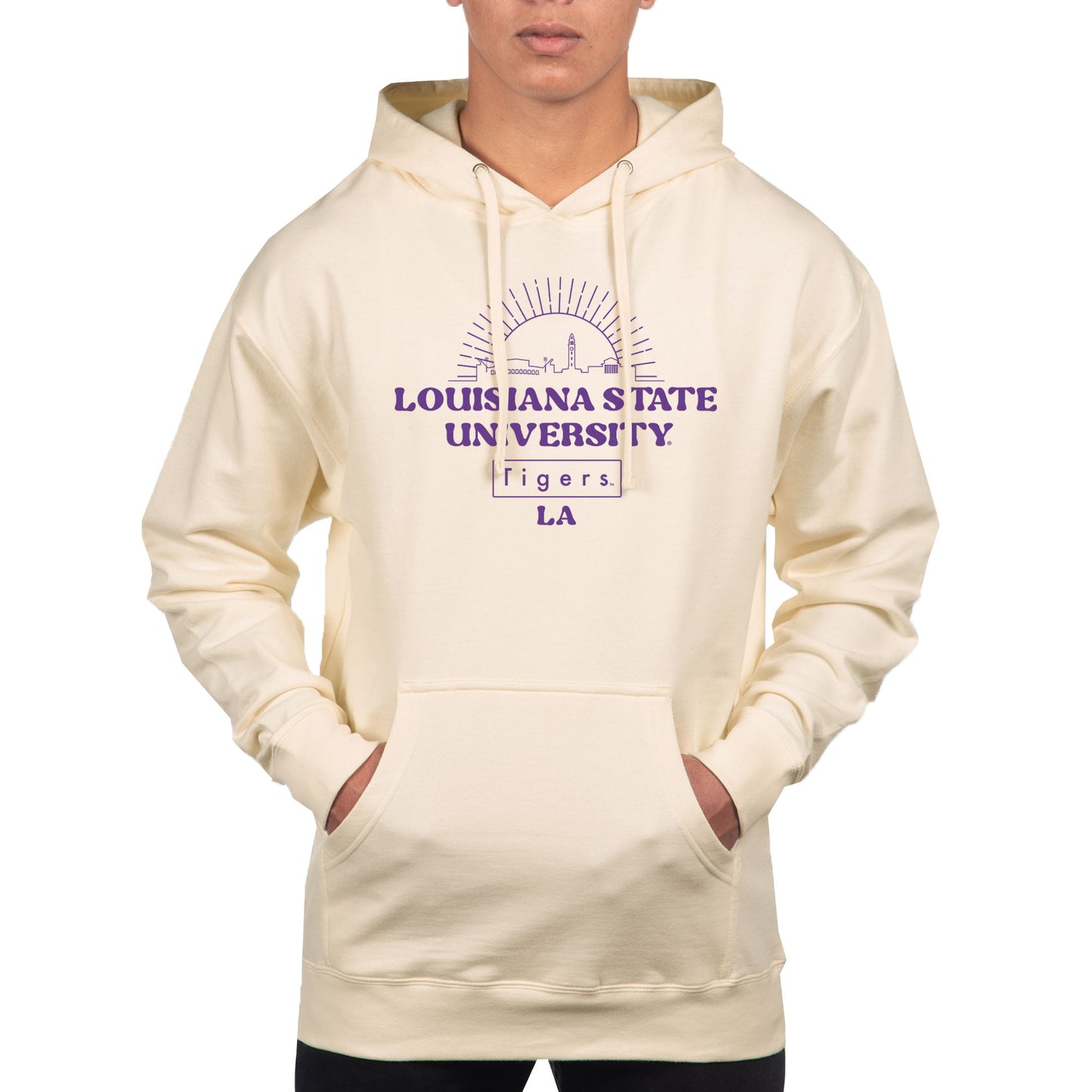 Men's Uscape Apparel Cream LSU Tigers Standard Hoodie