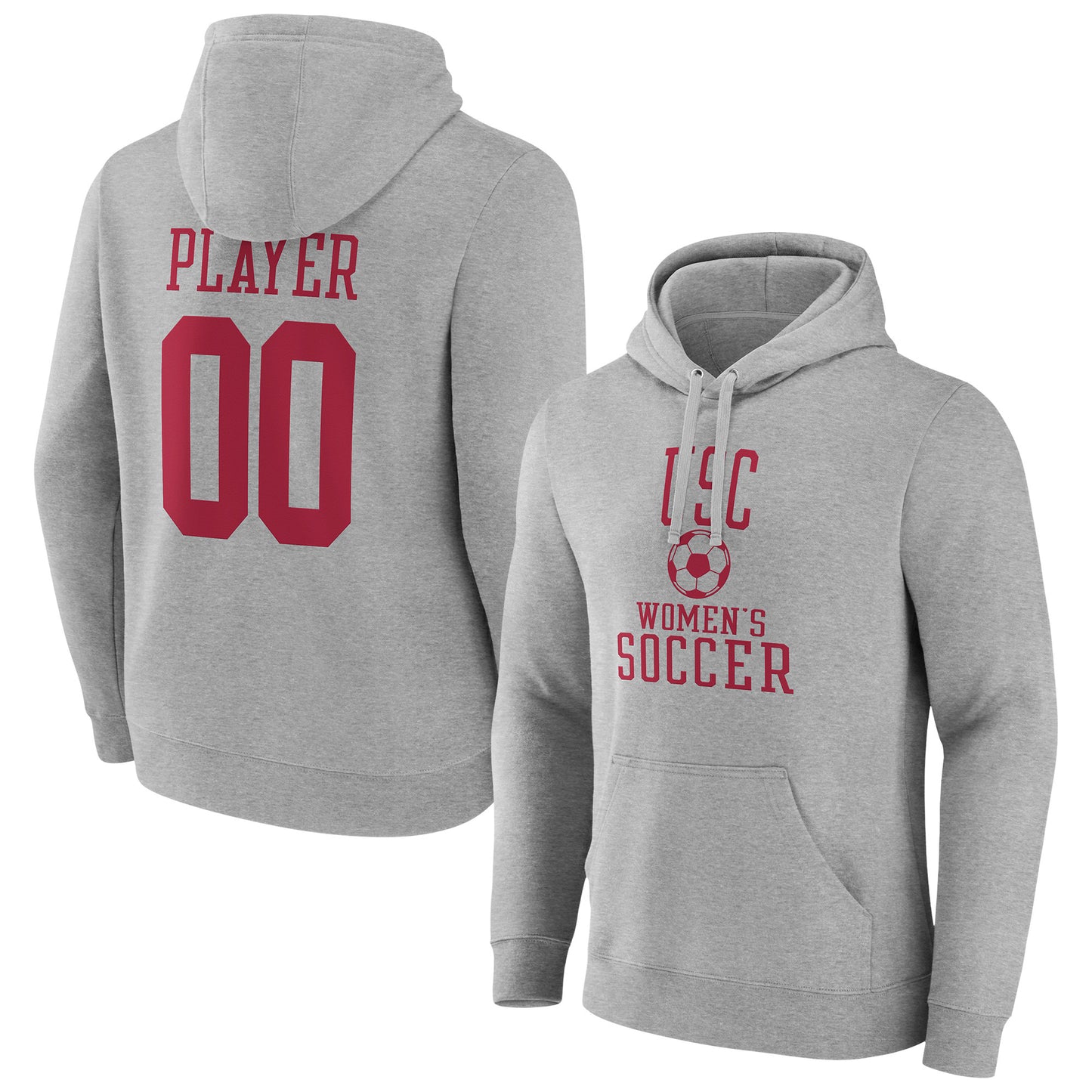 Men's Gray USC Trojans Women's Soccer Pick-A-Player NIL Gameday Tradition Pullover Hoodie