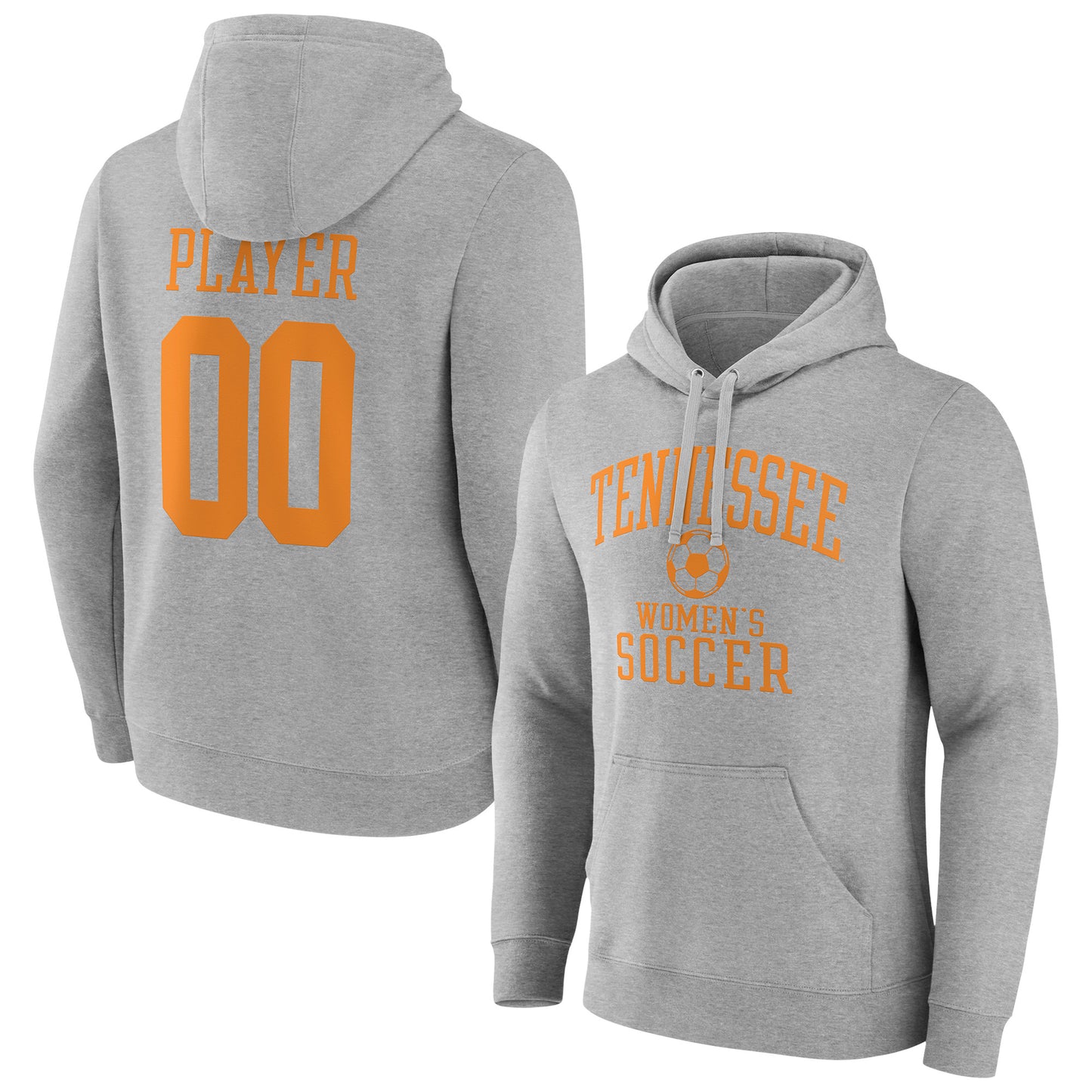 Men's Gray Tennessee Volunteers Women's Soccer Pick-A-Player NIL Gameday Tradition Pullover Hoodie
