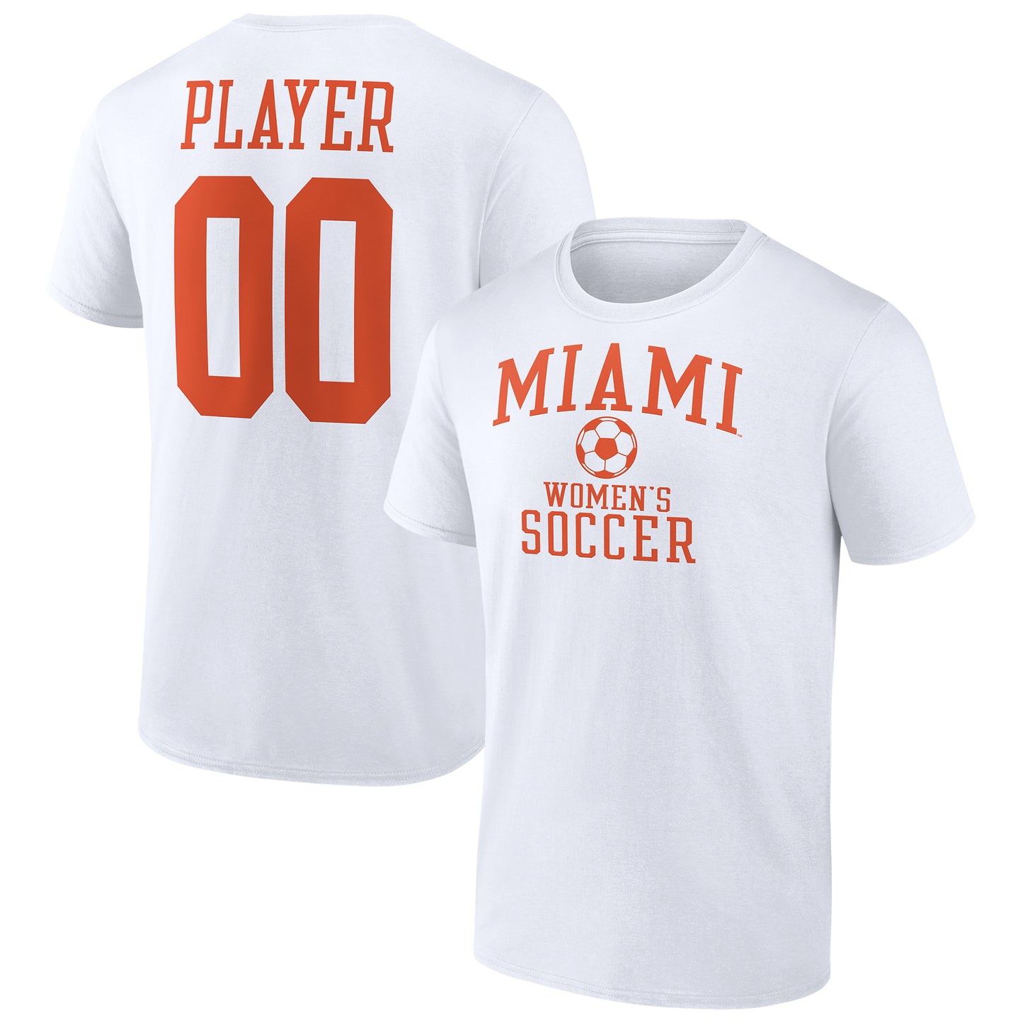 Men's White Miami Hurricanes Women's Soccer Pick-A-Player NIL Gameday Tradition T-Shirt