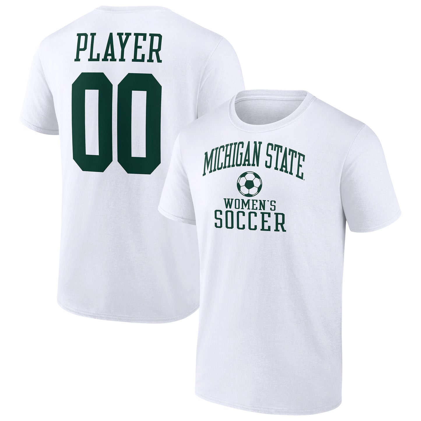 Men's White Michigan State Spartans Women's Soccer Pick-A-Player NIL Gameday Tradition T-Shirt