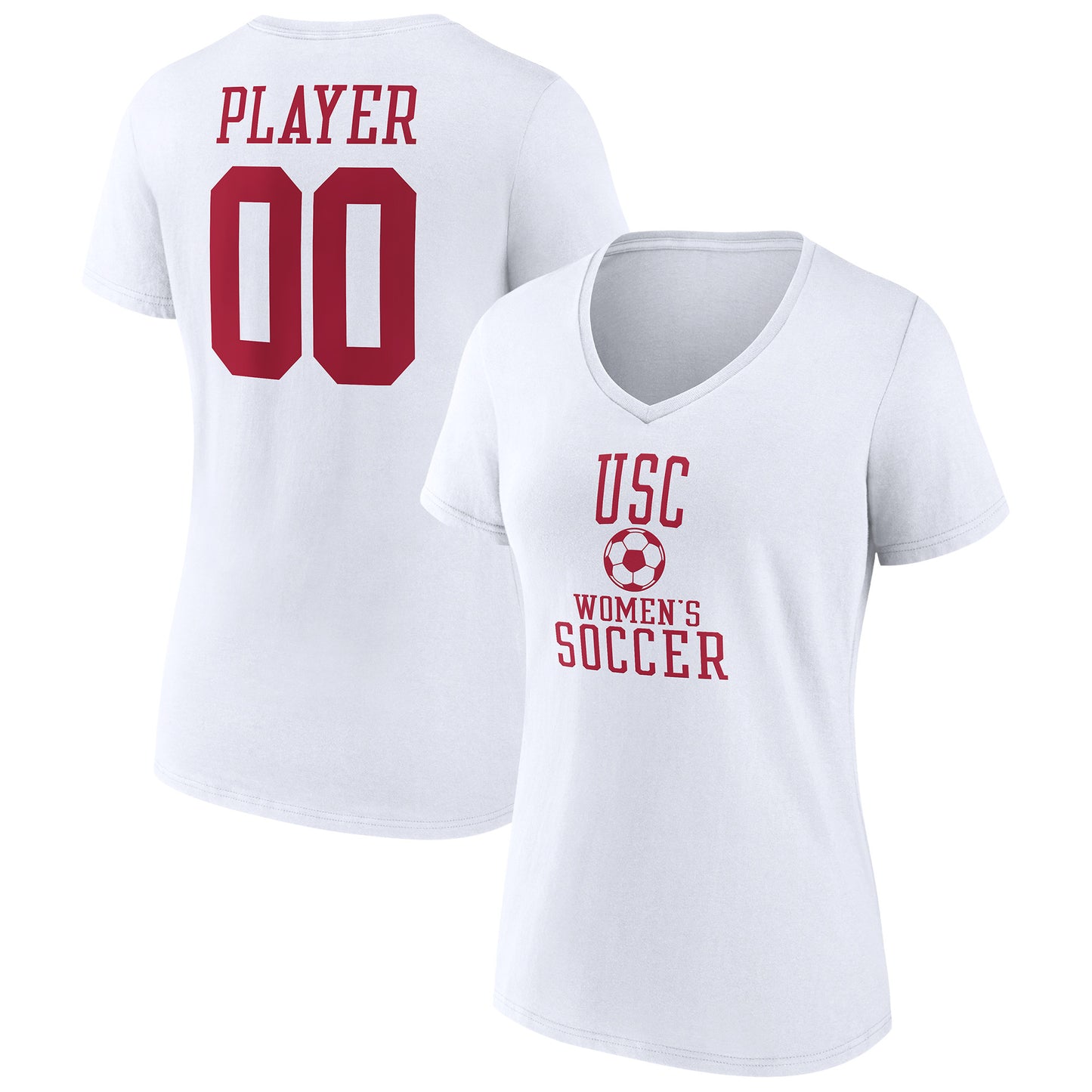Women's White USC Trojans Women's Soccer Pick-A-Player NIL Gameday Tradition V-Neck T-Shirt